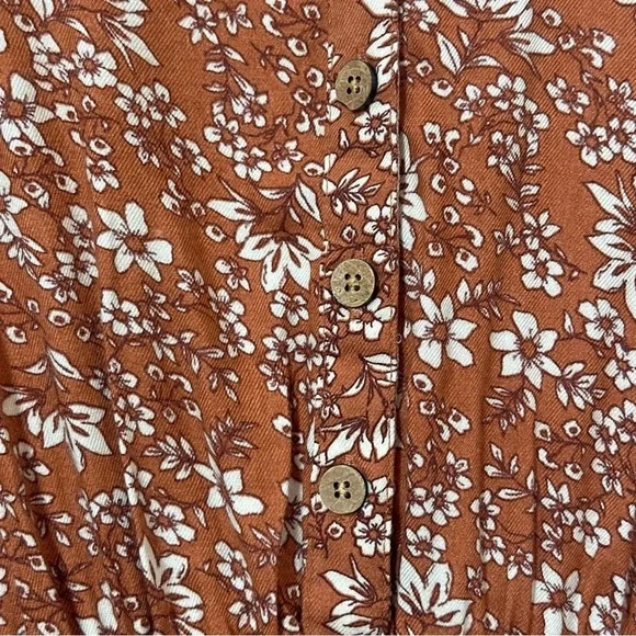 Jessica Simpson Floral White And Rust Girls' Dress With Ruffles Sz L (10) / NWT - Picture 2 of 12